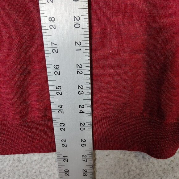Joseph & Lyman Sweater Mens Large Red 100% Merino Wool Knit Long Sleeve Cozy NWT - Picture 10 of 14